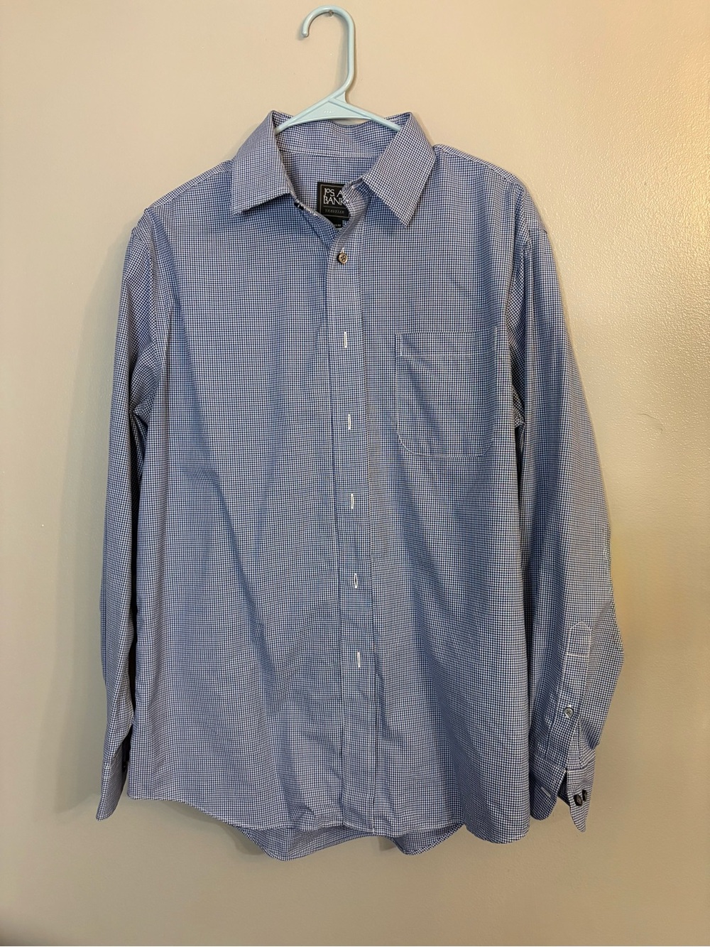 Jos. A. Bank Men's Blue Check Dress Shirt size medium